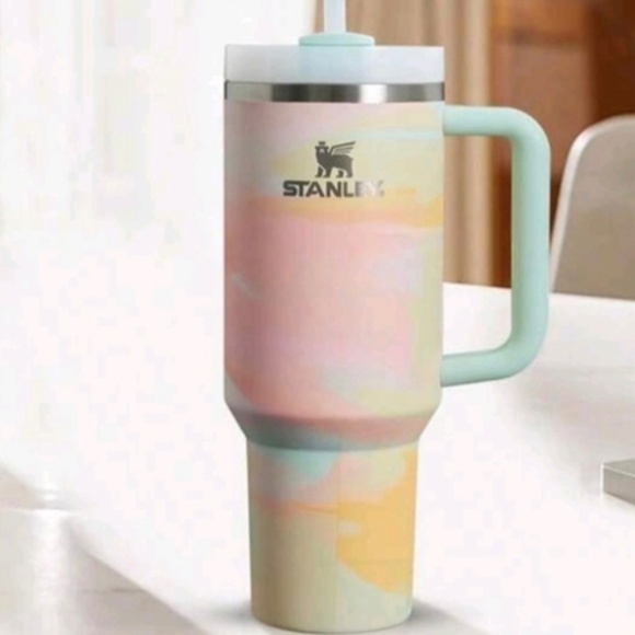 Stanley Pastel Rainbow 40 Oz. Insulated Tumbler Green Lid New in Box - Picture 1 of 5
